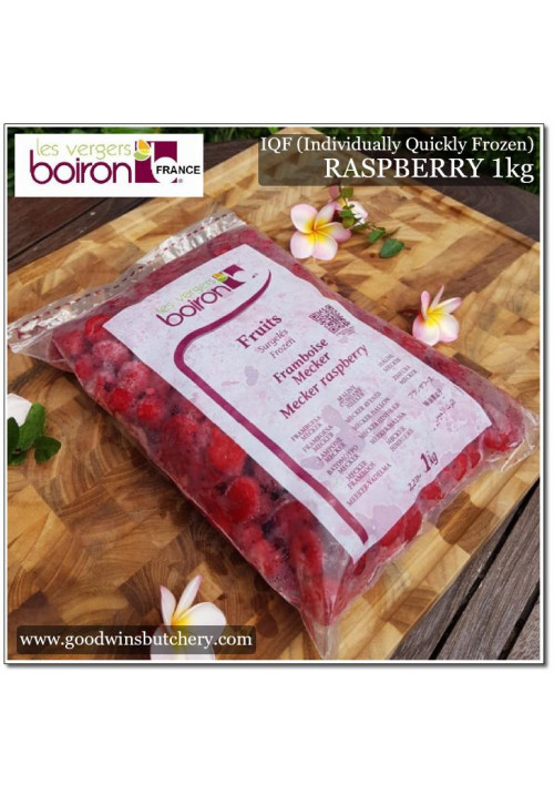 Boiron France IQF frozen fruit RASPBERRY FRAMBOISE 1kg (pre-order 2-3 work days notice)